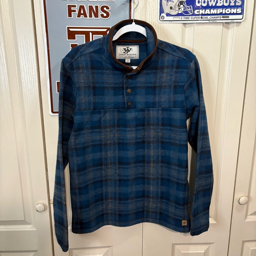 John Wayne Blue Plaid Men's Sweater
